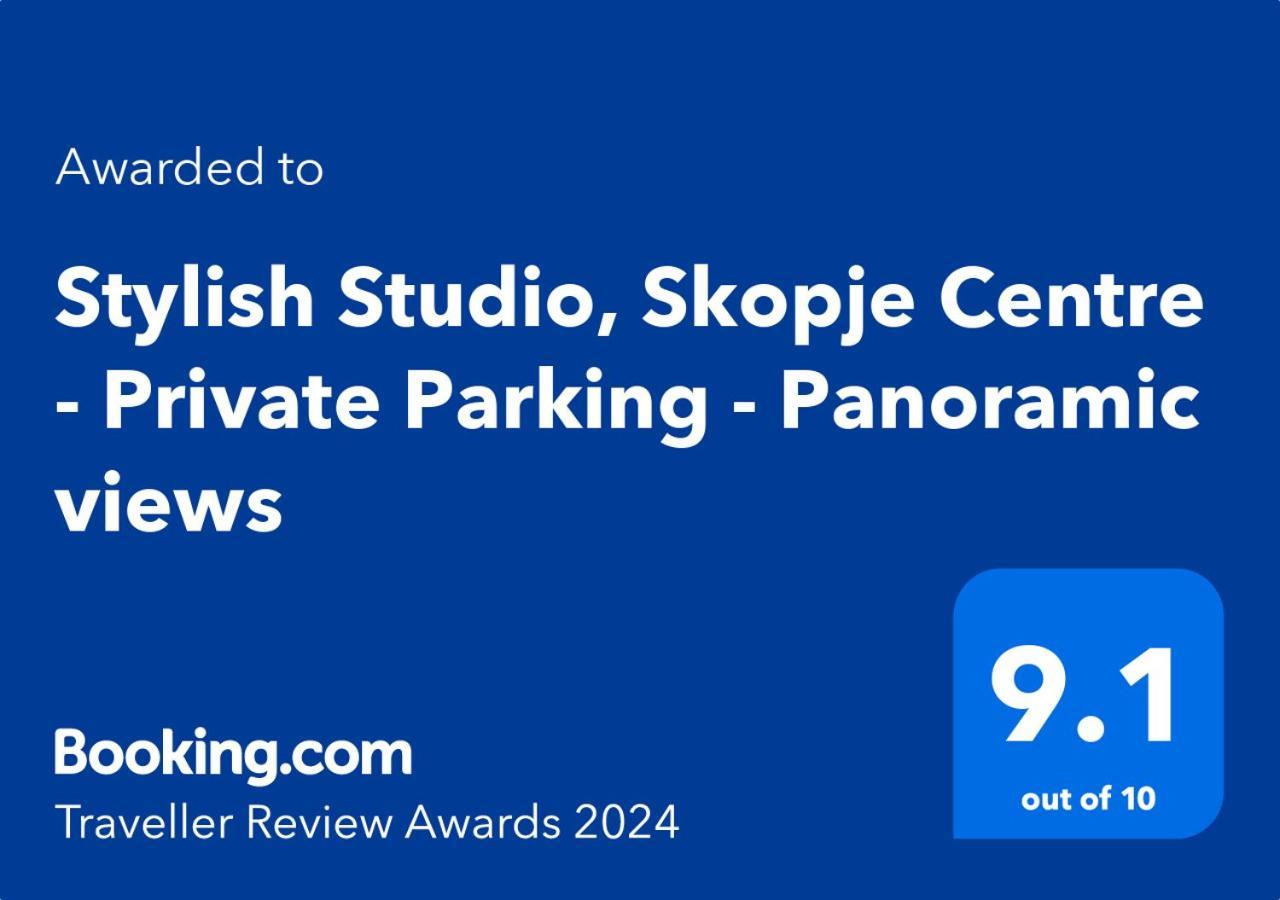 Stylish Studio, Skopje Centre - Private Parking - Panoramic Views Eksteriør bilde